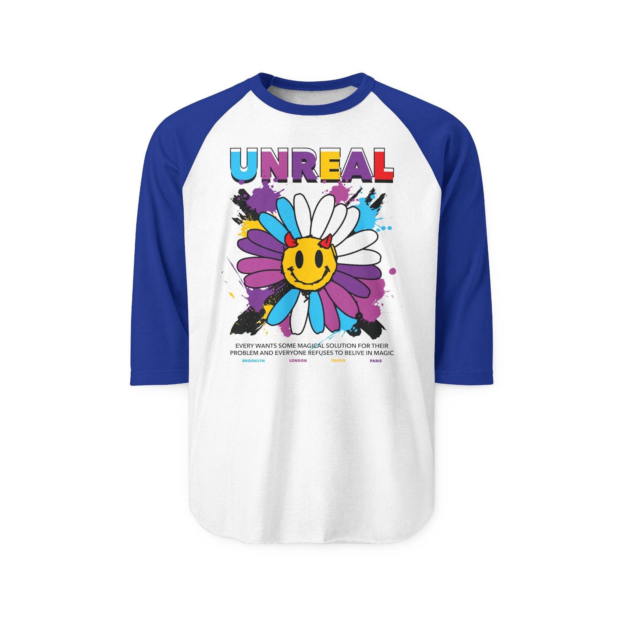 Positive Vibes Floral Raglan Shirt – Unisex Smiley Face Tee, Good Vibes Retro Baseball Top
