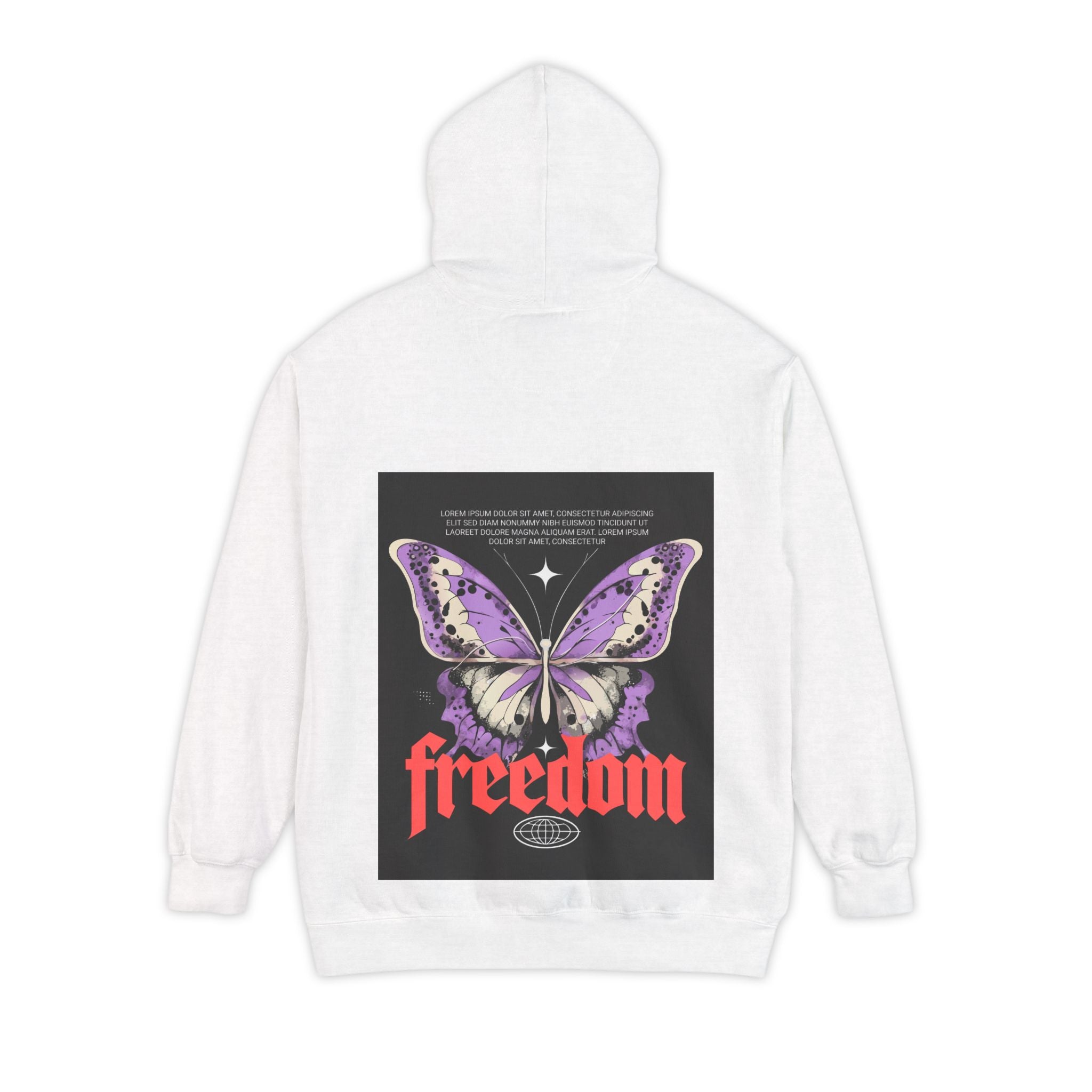 Freedom Butterfly Graphic Hoodie, Unisex Cozy Sweatshirt, Perfect for Gifting, Trendy Lifestyle Apparel, Spring Fashion Must-Have