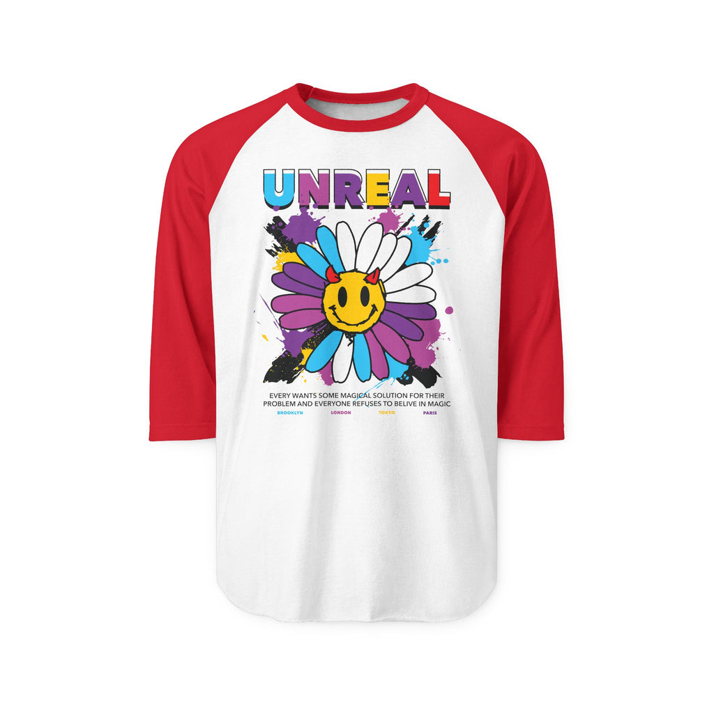 Positive Vibes Floral Raglan Shirt – Unisex Smiley Face Tee, Good Vibes Retro Baseball Top