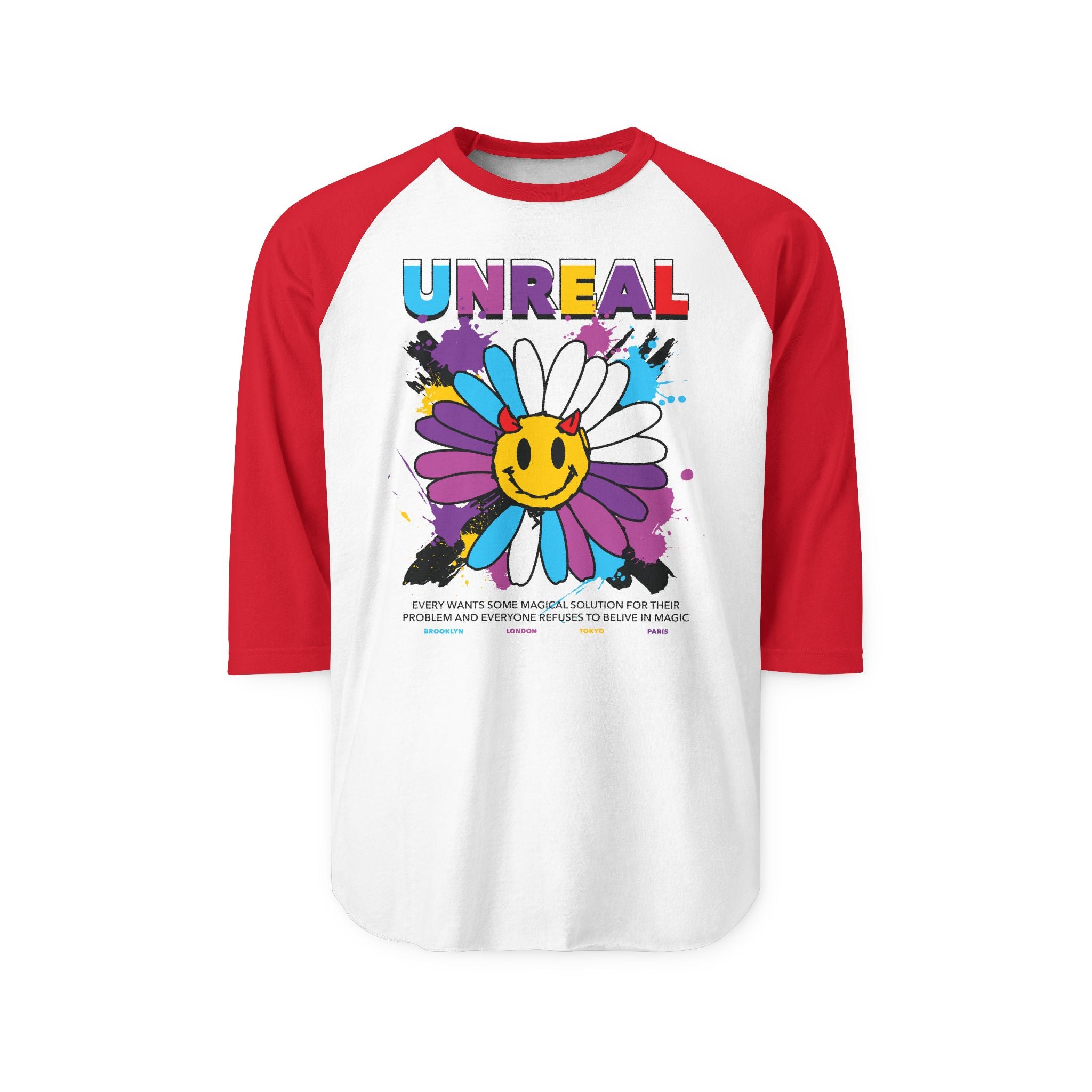 Positive Vibes Floral Raglan Shirt – Unisex Smiley Face Tee, Good Vibes Retro Baseball Top