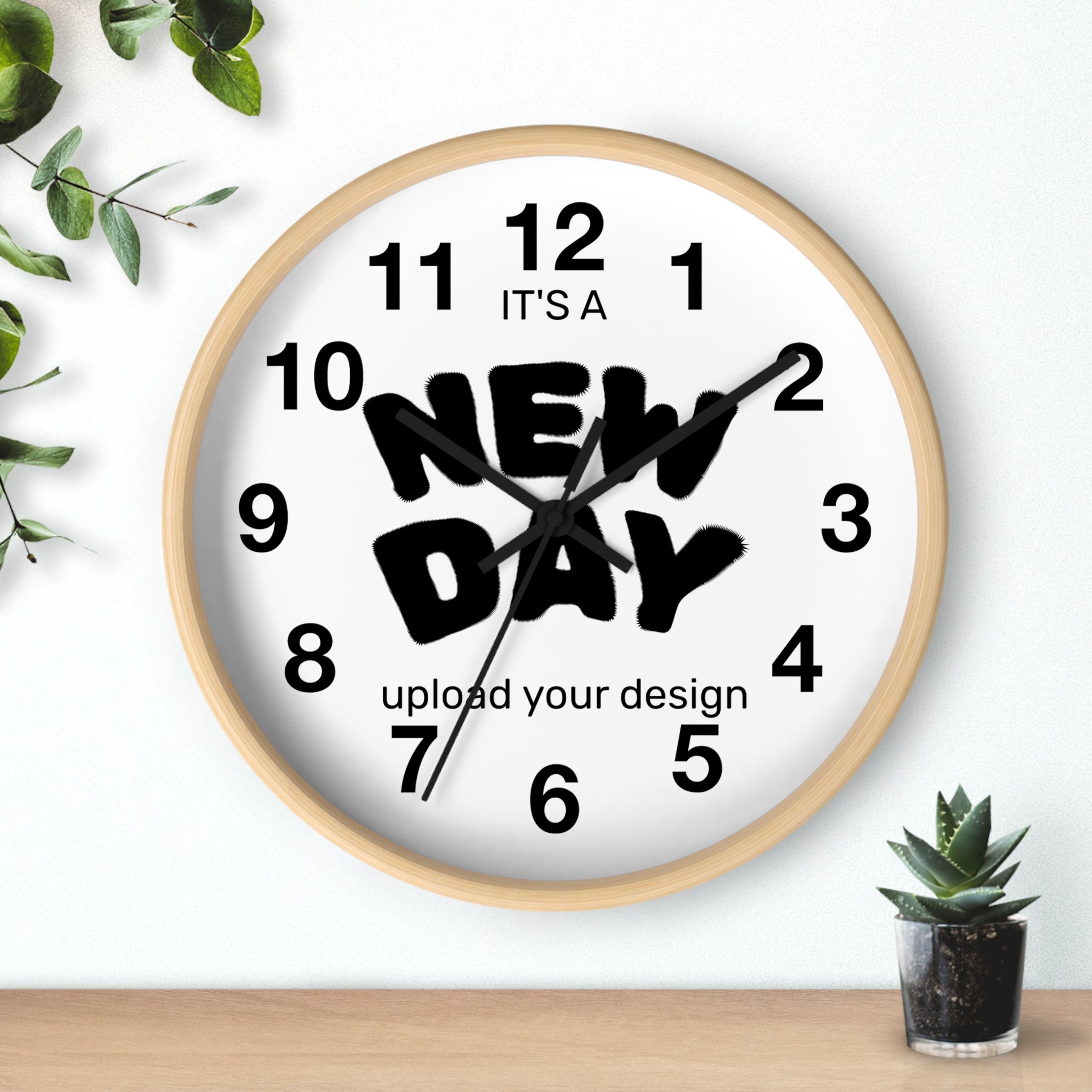 Motivational Wall Clock - It's A New Day, Home Decor, Gift for Her, Inspirational Office Decor, Modern Wall Art
