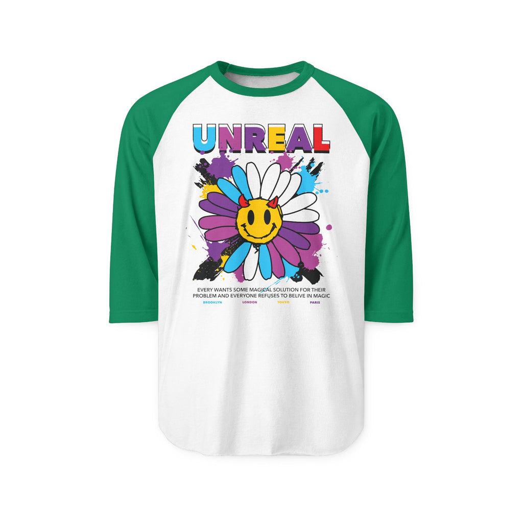 Positive Vibes Floral Raglan Shirt – Unisex Smiley Face Tee, Good Vibes Retro Baseball Top