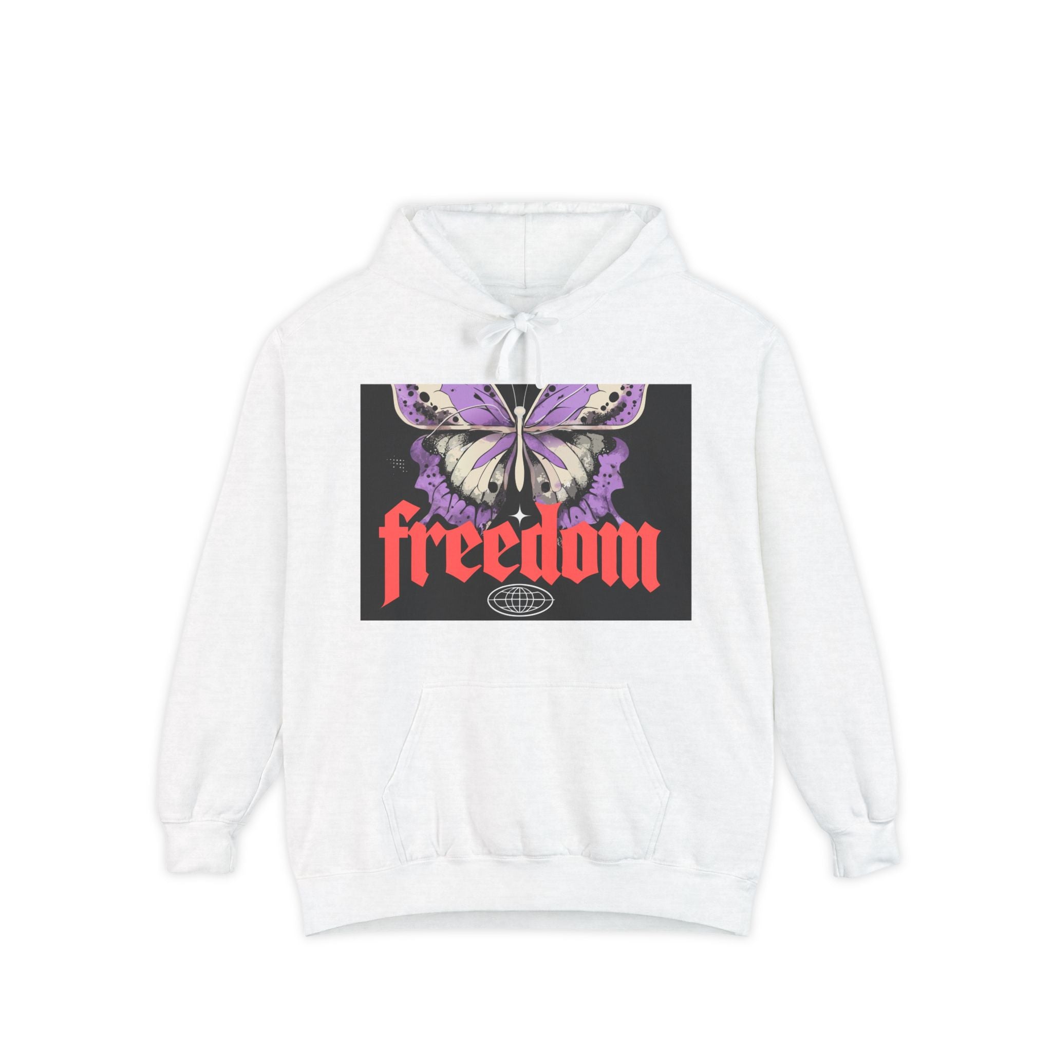 Freedom Butterfly Graphic Hoodie, Unisex Cozy Sweatshirt, Perfect for Gifting, Trendy Lifestyle Apparel, Spring Fashion Must-Have