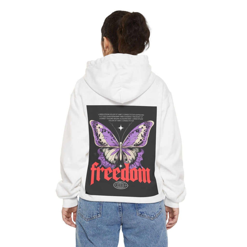Freedom Butterfly Graphic Hoodie, Unisex Cozy Sweatshirt, Perfect for Gifting, Trendy Lifestyle Apparel, Spring Fashion Must-Have