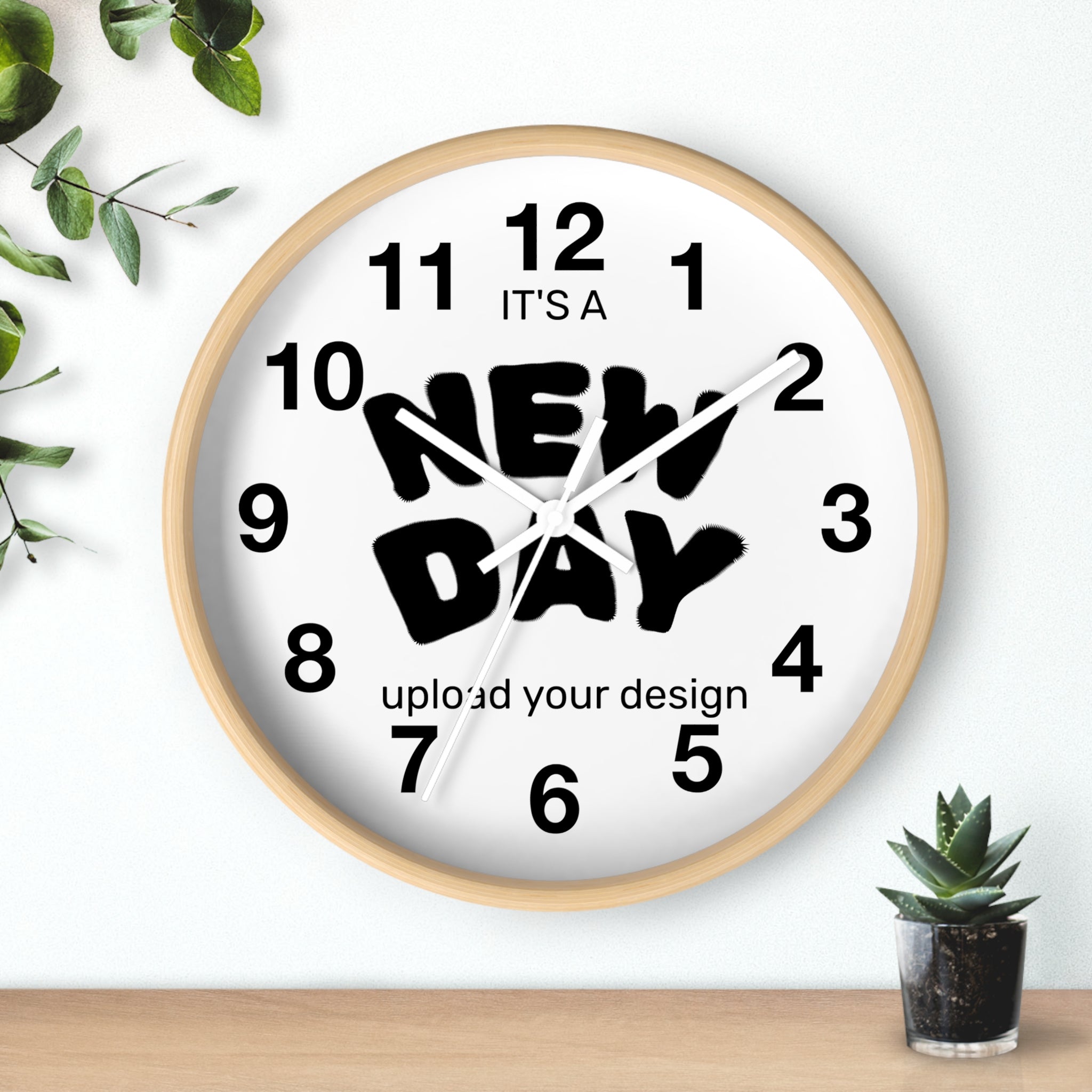 Motivational Wall Clock - It's A New Day, Home Decor, Gift for Her, Inspirational Office Decor, Modern Wall Art