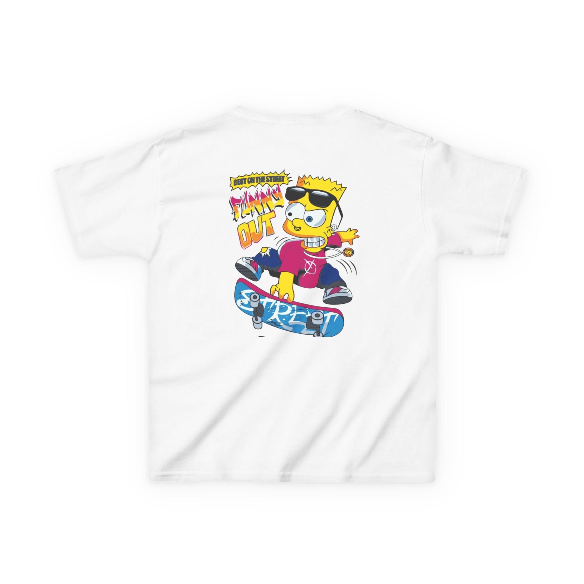 Skater Kid Graphic Tee  'Stay Rad' Skateboard Cartoon Kids T-Shirt Printify