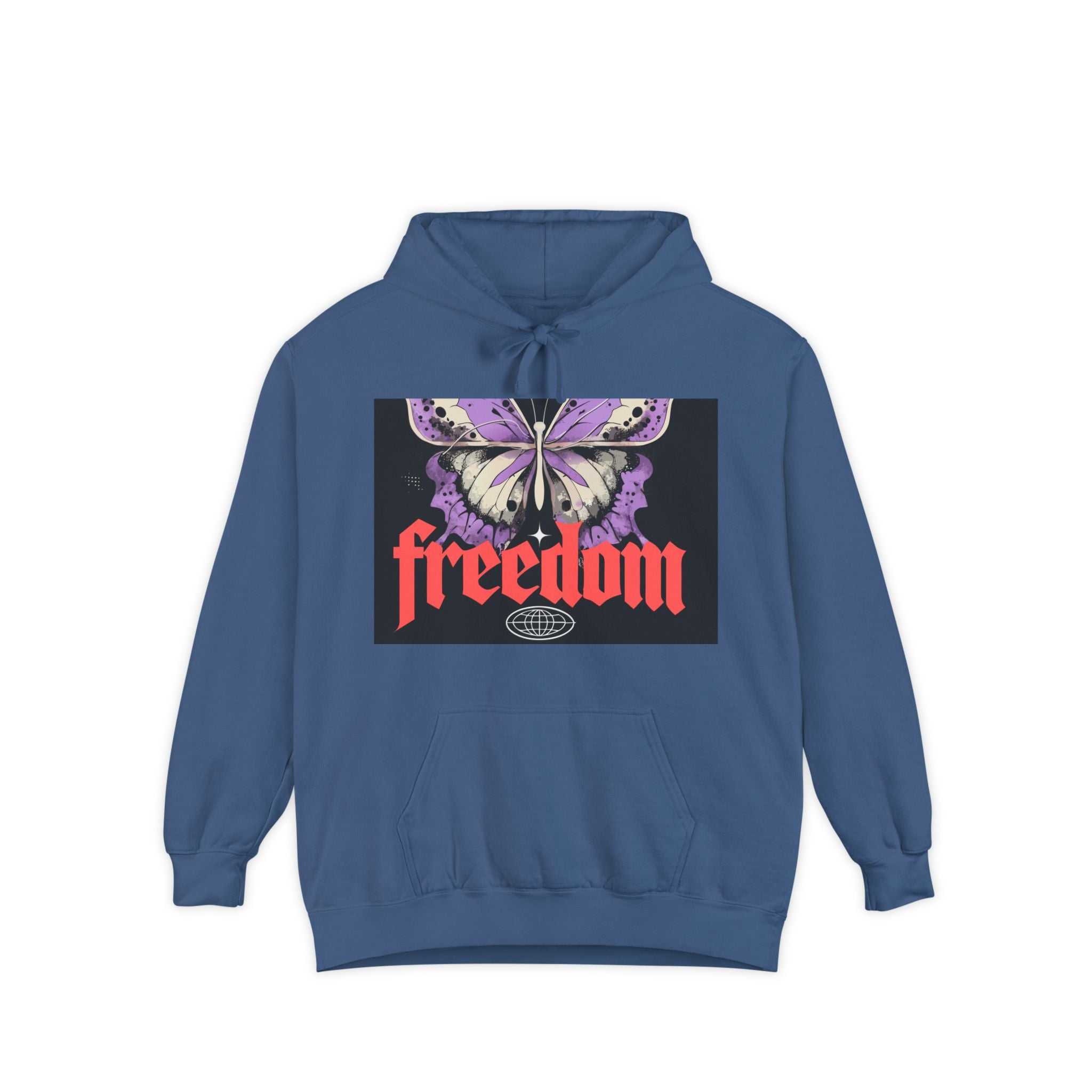 Freedom Butterfly Graphic Hoodie, Unisex Cozy Sweatshirt, Perfect for Gifting, Trendy Lifestyle Apparel, Spring Fashion Must-Have