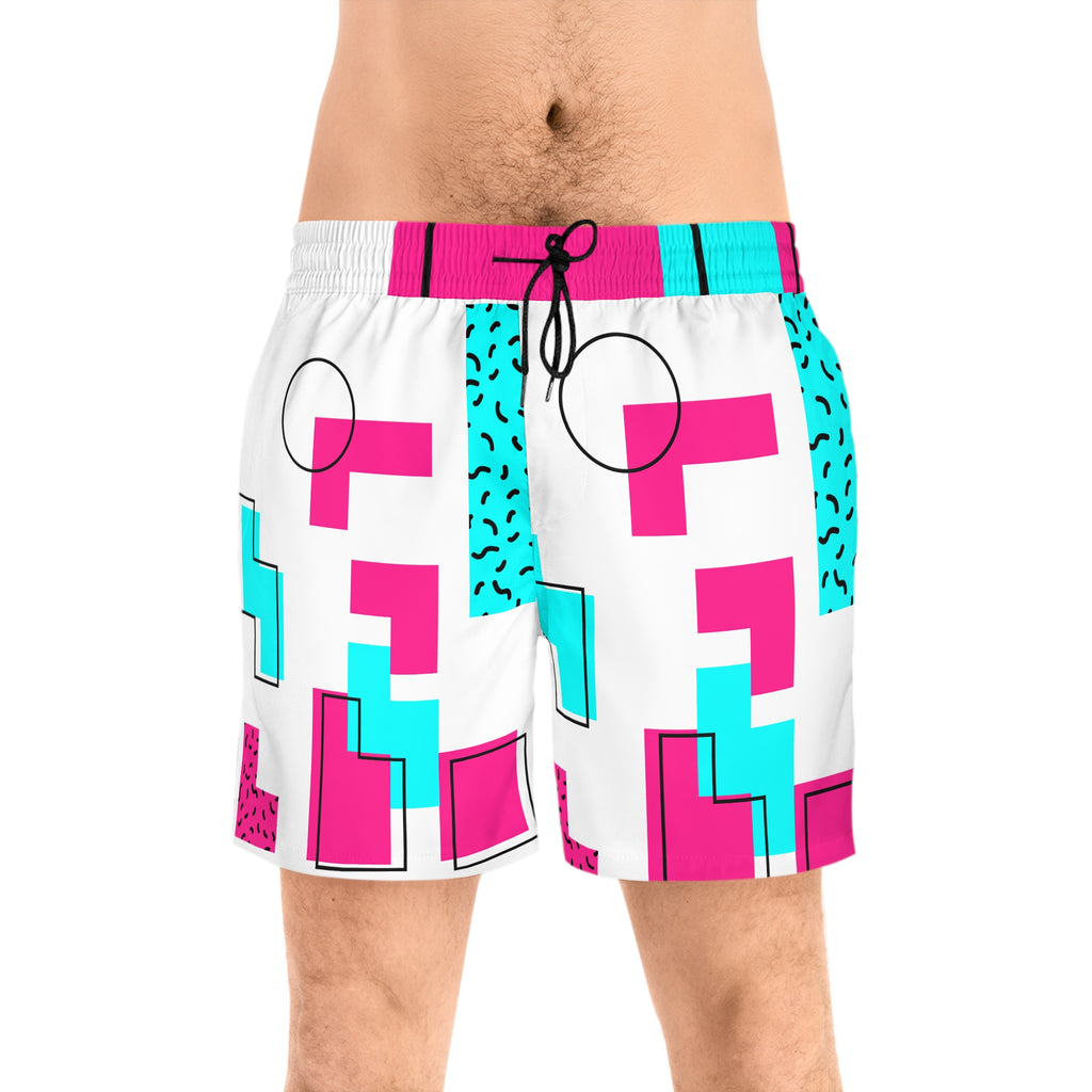 Swim Shorts - Colorful Geometric Print for Summer Fun