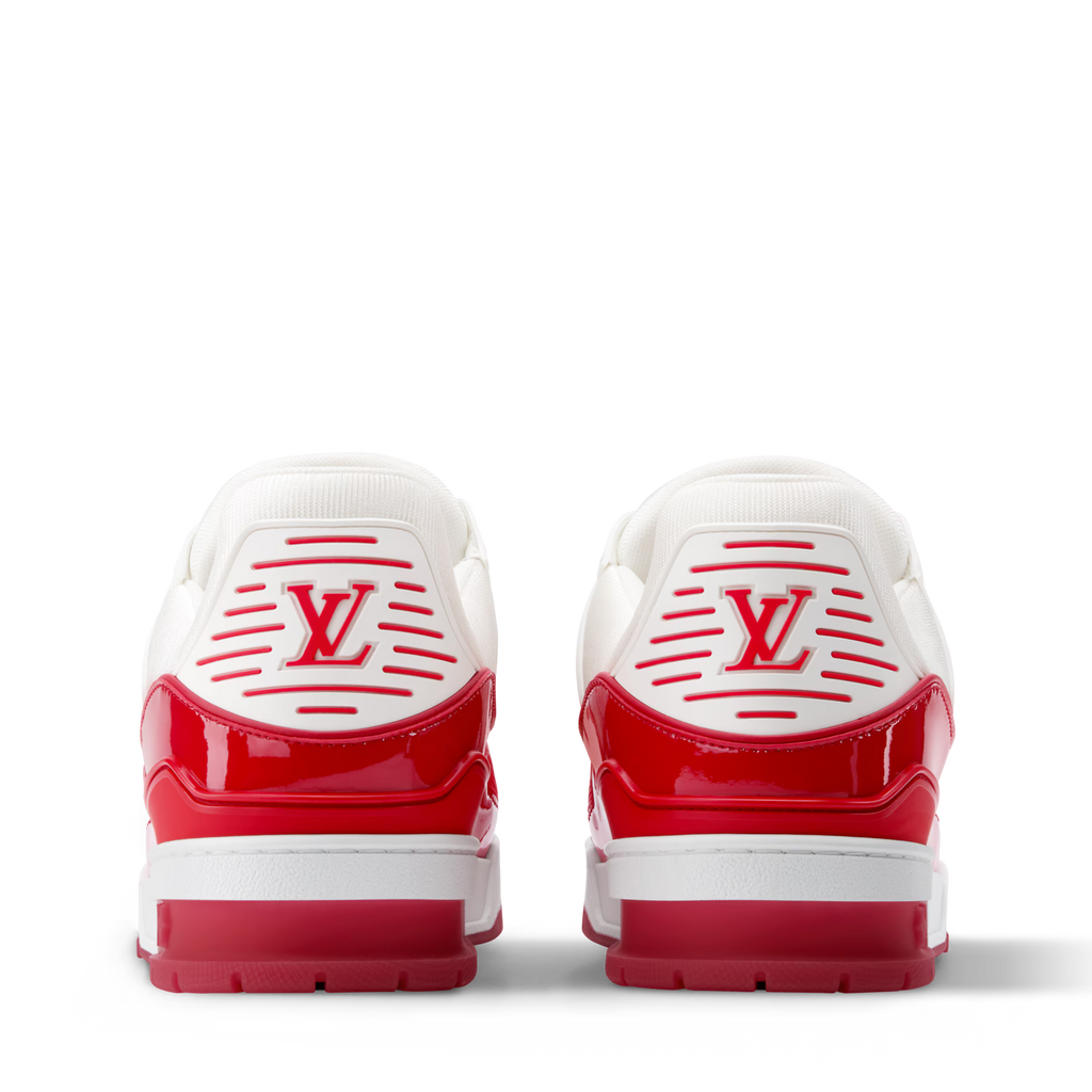 Luxury Red Monogram Sneaker – Designer-Inspired Streetwear, Unisex Premium Shoe