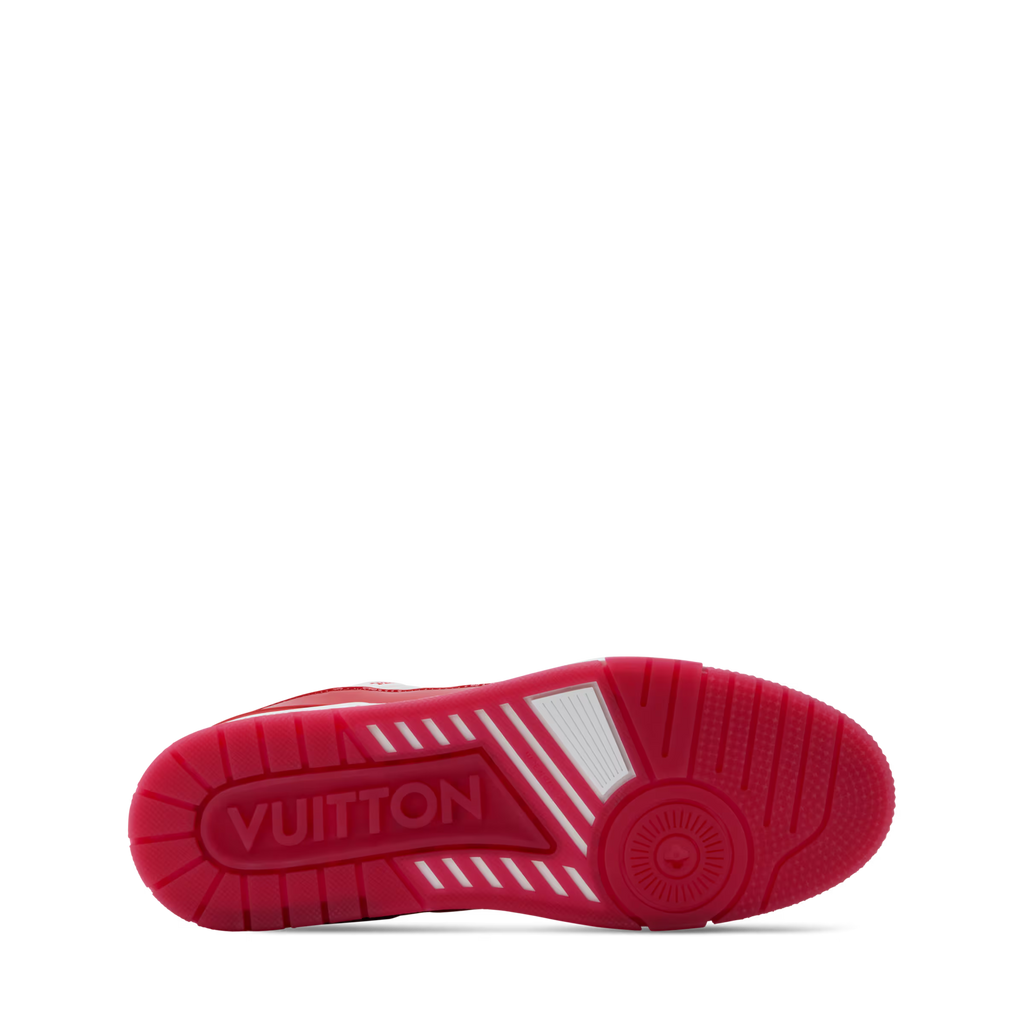 Luxury Red Monogram Sneaker – Designer-Inspired Streetwear, Unisex Premium Shoe