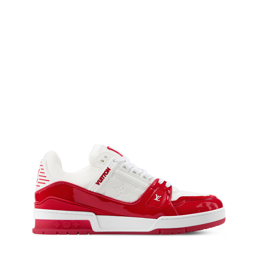 Luxury Red Monogram Sneaker – Designer-Inspired Streetwear, Unisex Premium Shoe