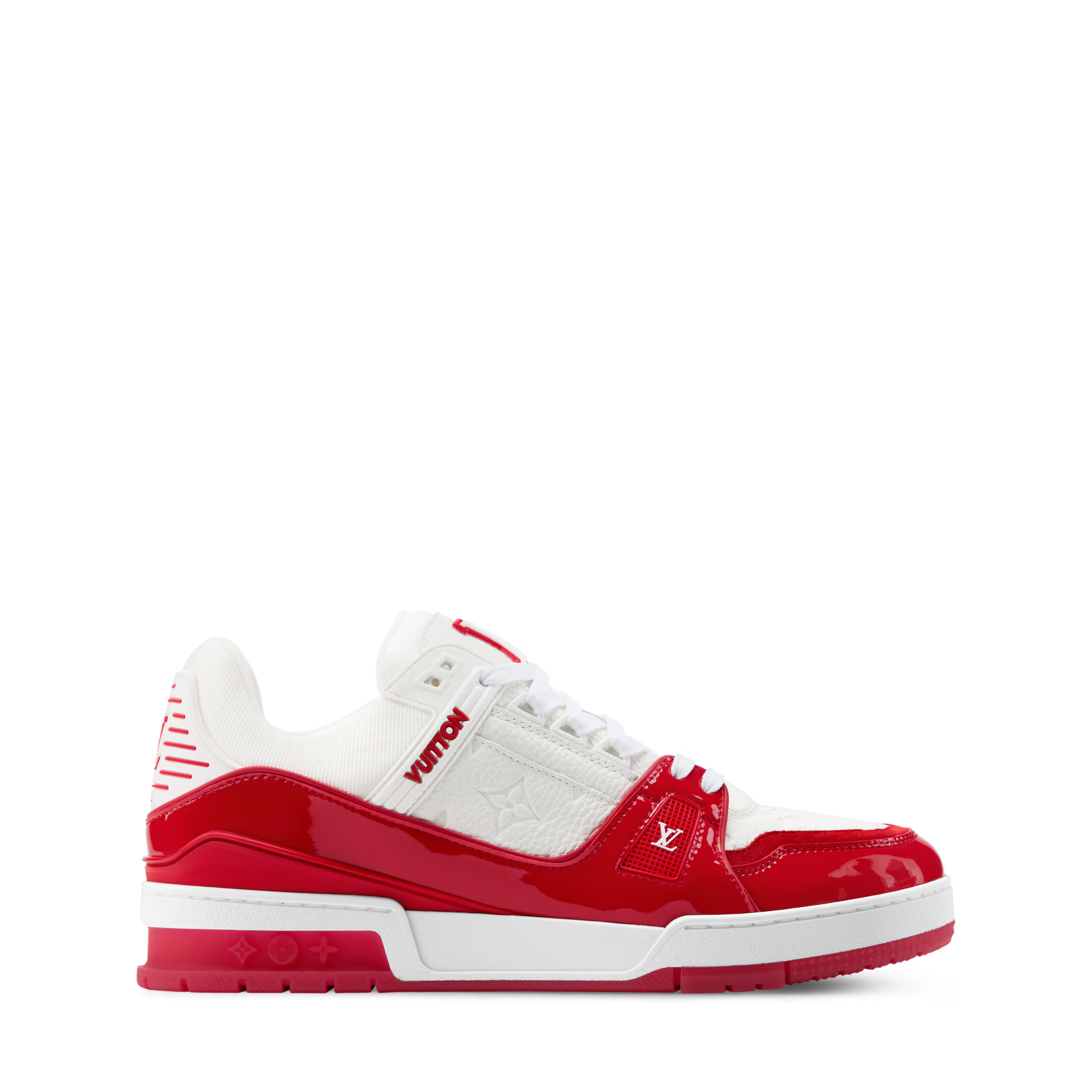 Luxury Red Monogram Sneaker – Designer-Inspired Streetwear, Unisex Premium Shoe