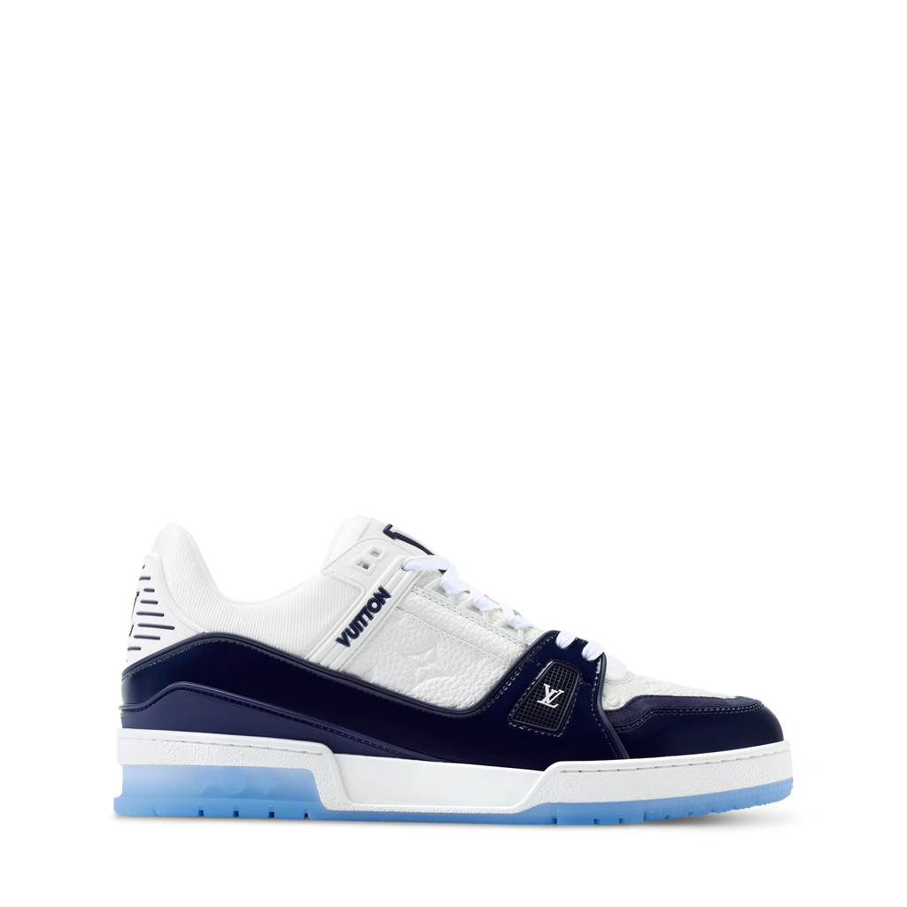 Luxury Blue Monogram Sneaker – Designer-Inspired Streetwear, Unisex Premium Shoe