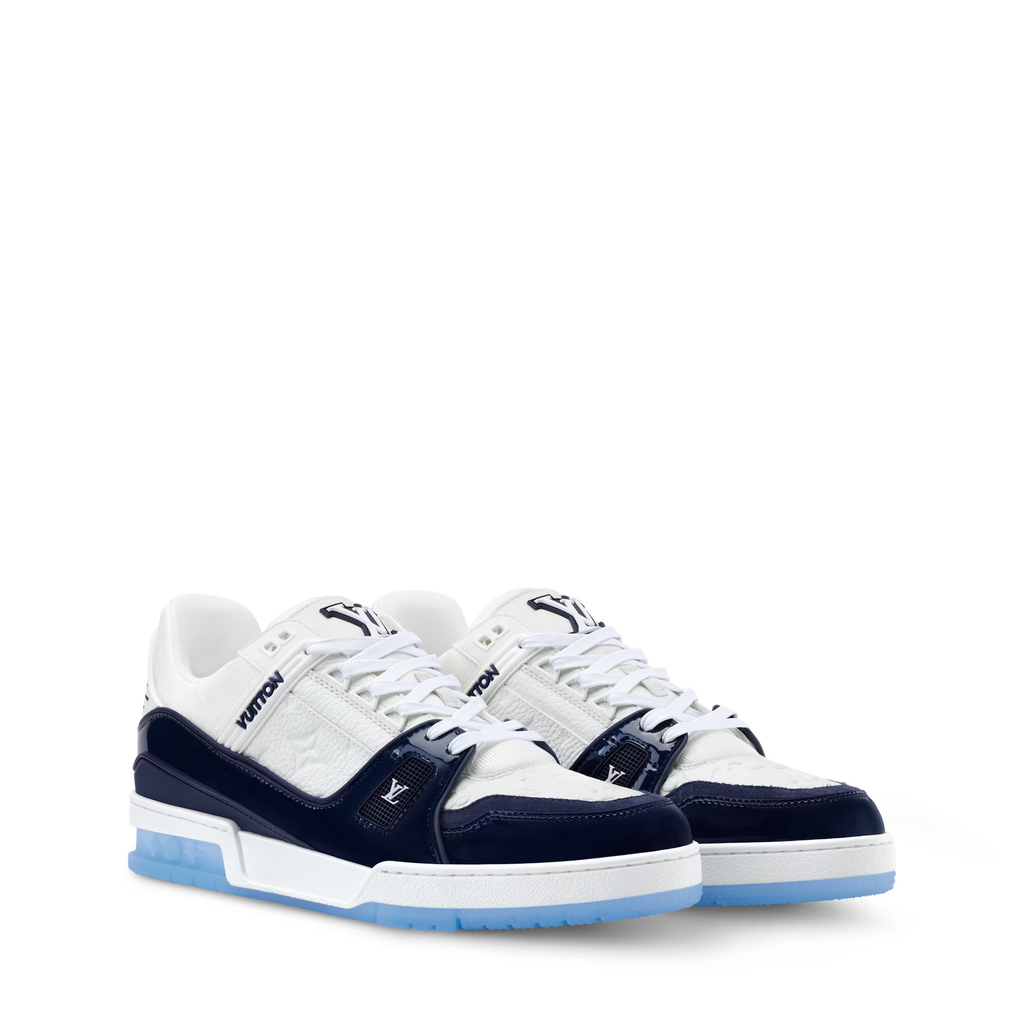 Luxury Blue Monogram Sneaker – Designer-Inspired Streetwear, Unisex Premium Shoe