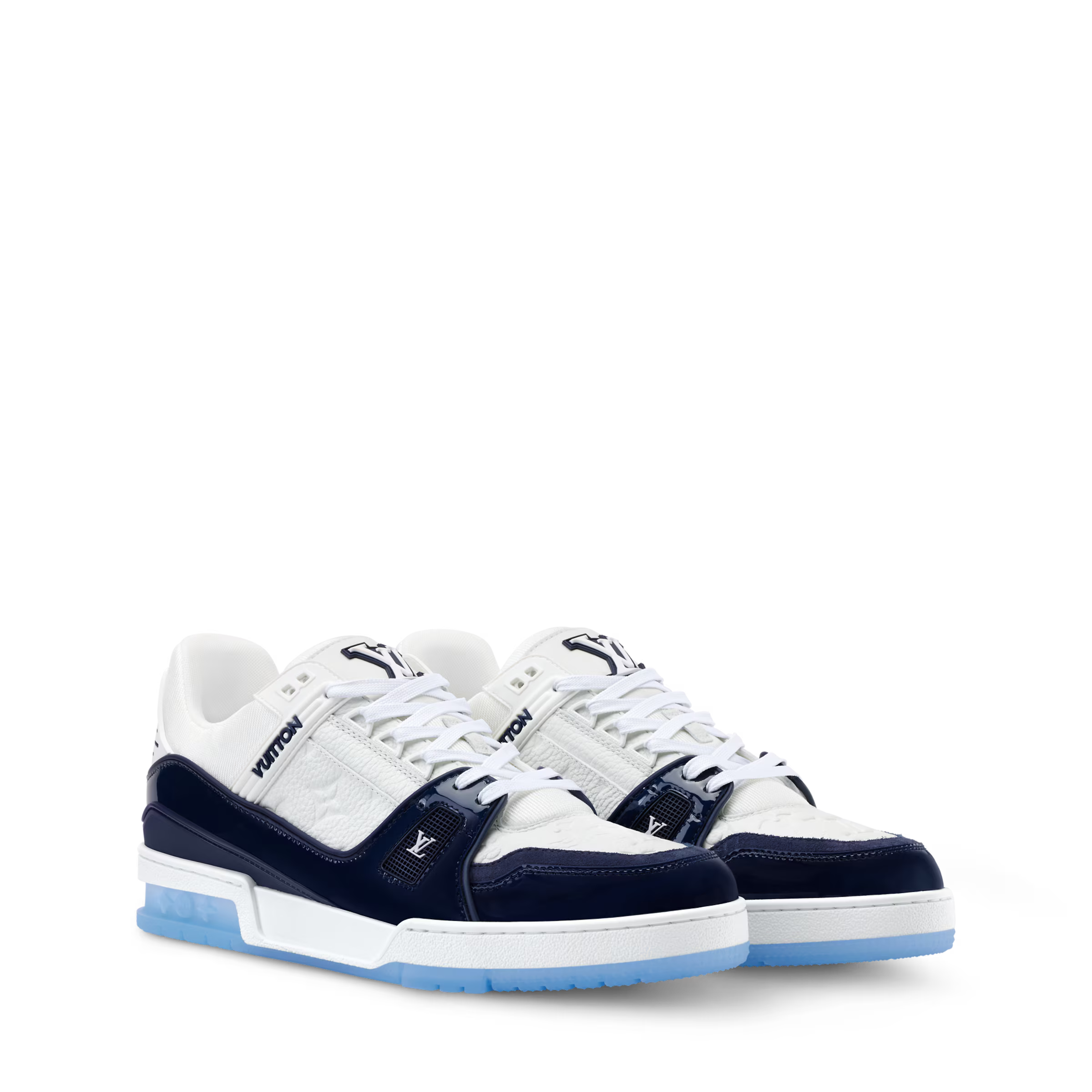 Luxury Blue Monogram Sneaker – Designer-Inspired Streetwear, Unisex Premium Shoe